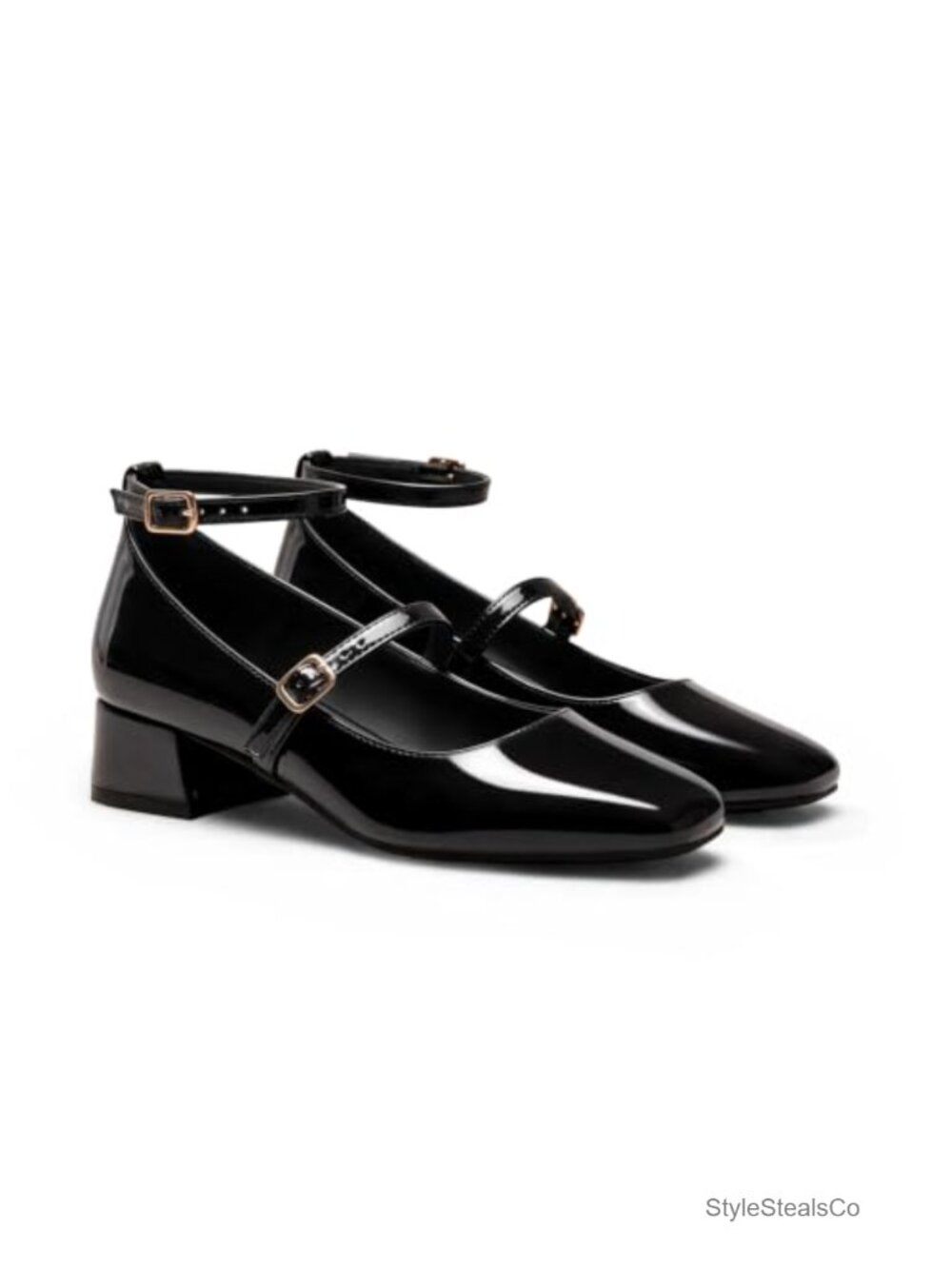 Mary Jane Shoes Women Chunky Low Heels Square Toe Party Work Pumps
